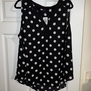 NWT Torrid Black & White Dot Georgette Tank Size 2X